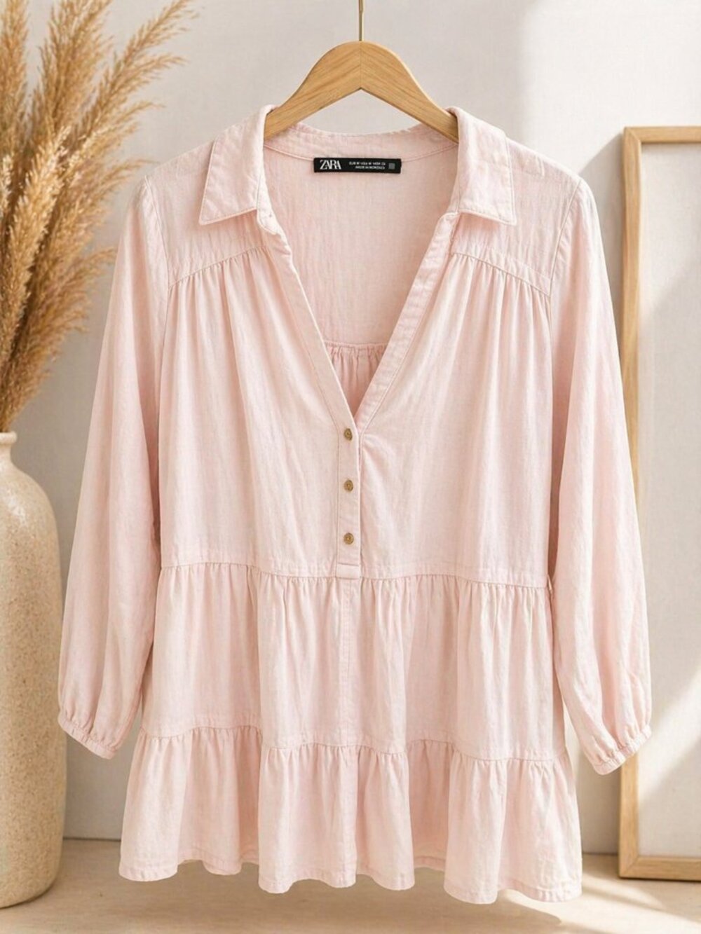 Soft blush mini dress by ZARA